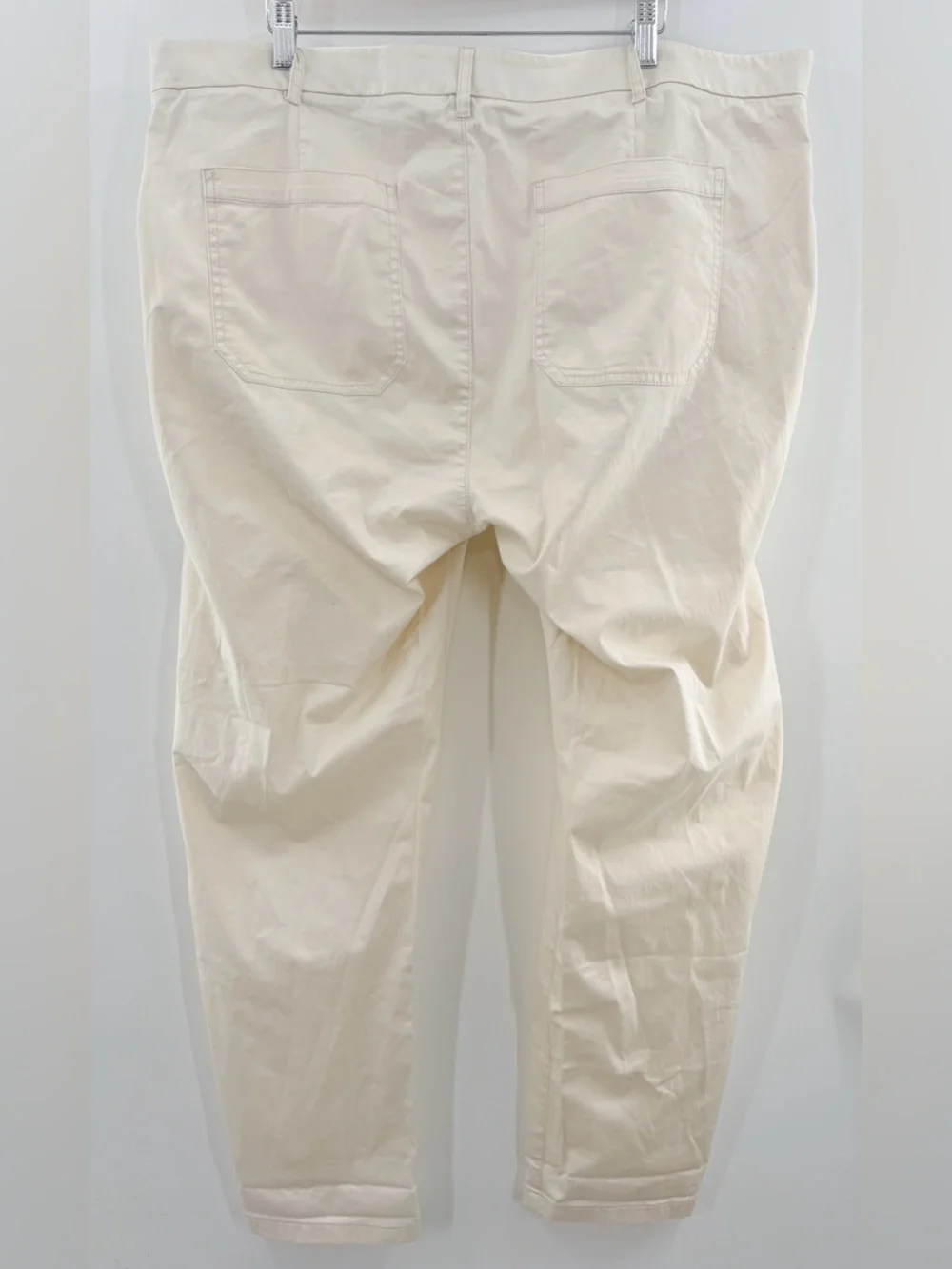 J. Crew Slim Boyfriend Chino Pants Lightweight Cotton Blend Cream Beige Size 34
